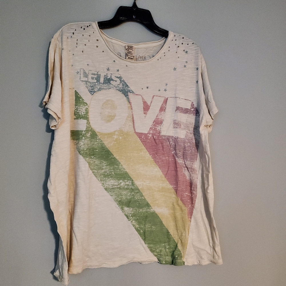 Magnolia Pearl Let’s Love Distressed Tee